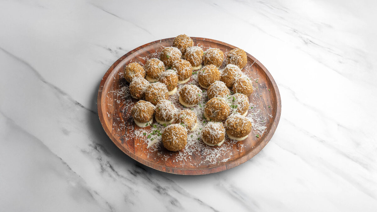 Mushroom and feta arancini