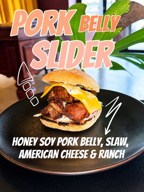 Honey soy pork belly slider